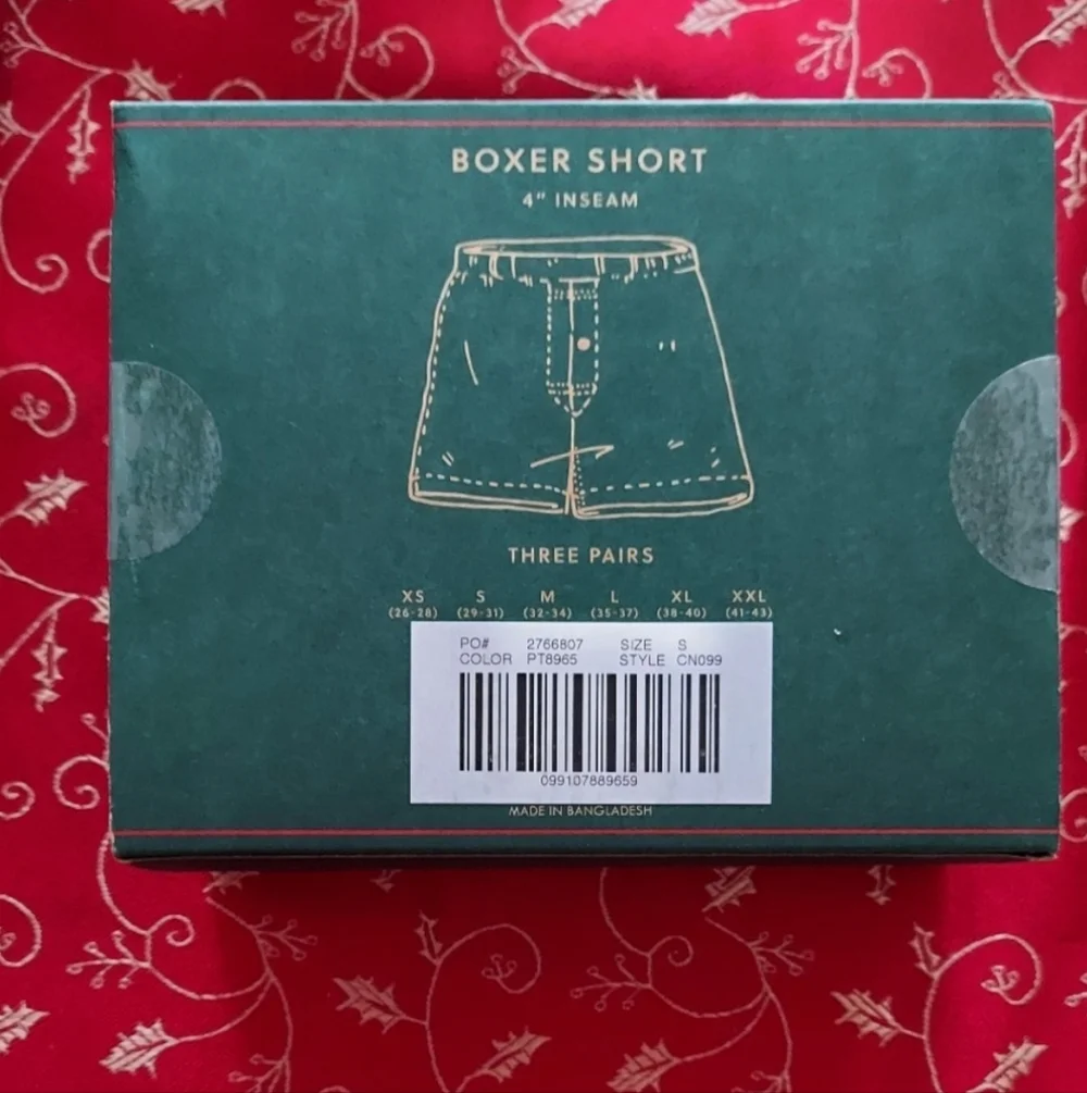J.Crew Printed Boxers Multipack (3) Holiday SMALL 29-31 Men's Unisex BNWT 2025